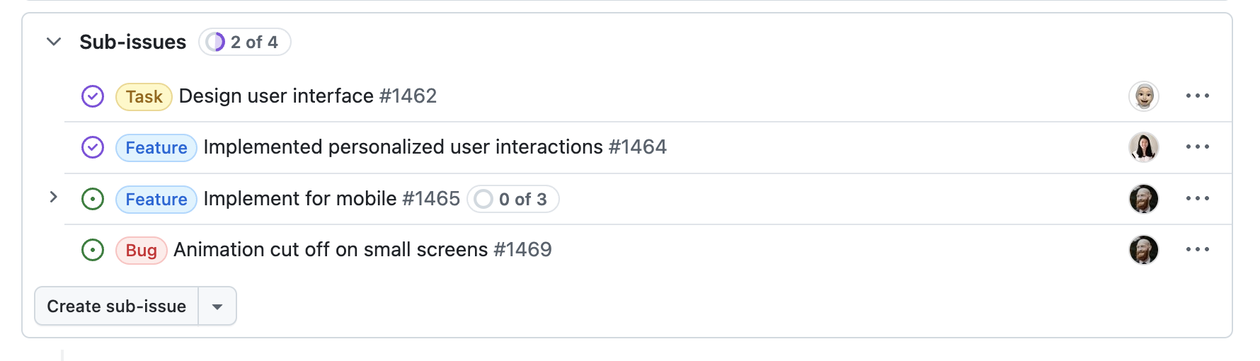 Captura de tela da seção de subproblemas abaixo da descrição do problema.